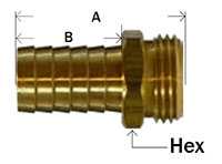 Brass Male End Only Diagram